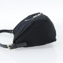 FENDI Mamma Baguette Shoulder Bag Cotton Jersey Black Silver Auth 184302-3