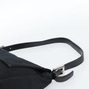 FENDI Mamma Baguette Shoulder Bag Cotton Jersey Black Silver Auth 184302-8