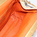PRADA Schultertasche Kette Canvas Braun Gold Auth 184304A-17