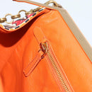 PRADA Schultertasche Kette Canvas Braun Gold Auth 184304A-19