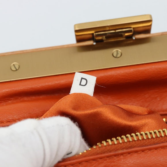 PRADA Schultertasche Kette Canvas Braun Gold Auth 184304A