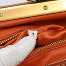 PRADA Schultertasche Kette Canvas Braun Gold Auth 184304A-22