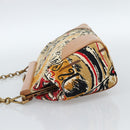 PRADA Schultertasche Kette Canvas Braun Gold Auth 184304A-4