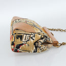 PRADA Schultertasche Kette Canvas Braun Gold Auth 184304A-5