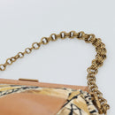 PRADA Schultertasche Kette Canvas Braun Gold Auth 184304A-8