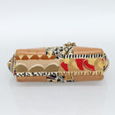 PRADA Schultertasche Kette Canvas Braun Gold Auth 184304A-9