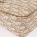 Christian Dior Trotter Canvas Romantic Hand Bag PVC Beige Silver Auth 184305A-10