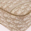 Christian Dior Trotter Canvas Romantic Hand Bag PVC Beige Silver Auth 184305A-11