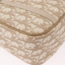 Christian Dior Trotter Canvas Romantic Hand Bag PVC Beige Silver Auth 184305A-12