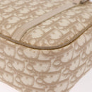Christian Dior Trotter Canvas Romantic Hand Bag PVC Beige Silver Auth 184305A-13