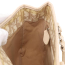 Christian Dior Trotter Canvas Romantic Hand Bag PVC Beige Silver Auth 184305A-18