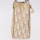 Christian Dior Trotter Canvas Romantic Hand Bag PVC Beige Silver Auth 184305A-5