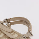 Christian Dior Trotter Canvas Romantic Hand Bag PVC Beige Silver Auth 184305A-8
