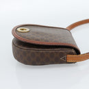 CELINE Macadam Canvas Circle Umhängetasche PVC Leder Braun Gold Auth 184306-5