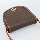 CELINE Macadam Canvas Circle Umhängetasche PVC Leder Braun Gold Auth 184306-6