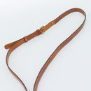 CELINE Macadam Canvas Circle Umhängetasche PVC Leder Braun Gold Auth 184306-8