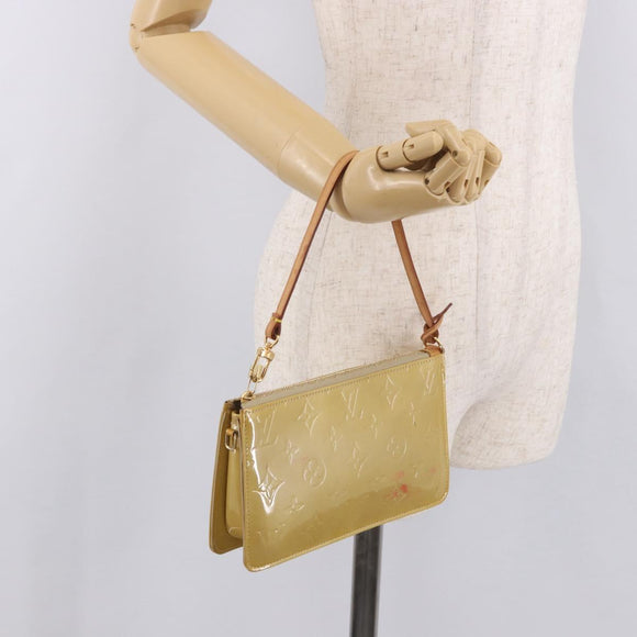 LOUIS VUITTON Monogram Vernis Lexington Pouch Beige M91010 LV Auth 184312
