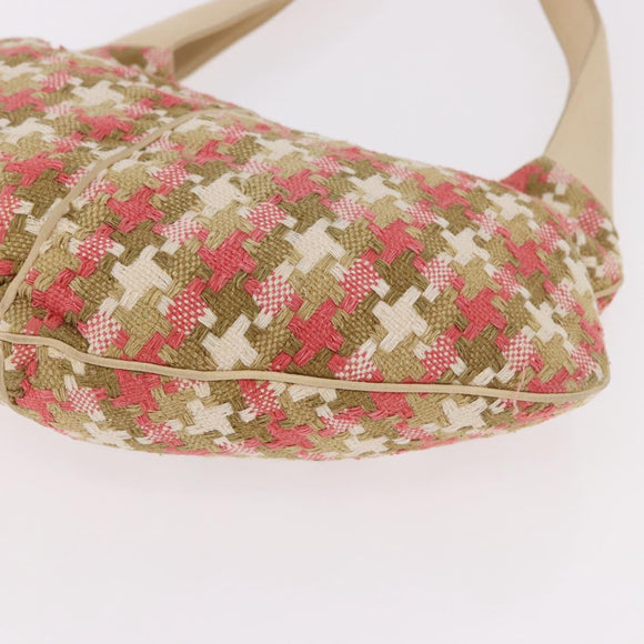 LOEWE Shoulder Bag cotton Beige Gold Auth 184313A
