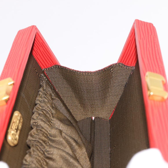 FENDI Vanity Handtas Leer Rood Goud Origineel 184315A