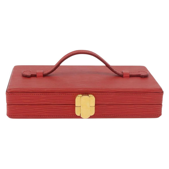 FENDI Vanity Handtas Leer Rood Goud Origineel 184315A