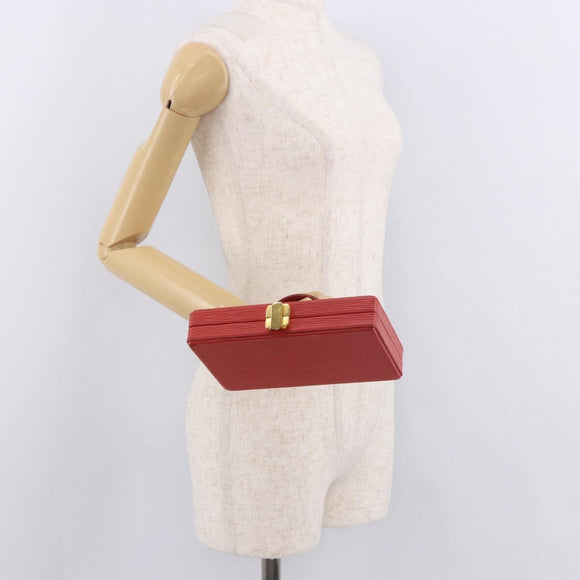 FENDI Vanity Handtas Leer Rood Goud Origineel 184315A