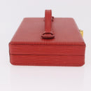 FENDI Vanity Handtas Leer Rood Goud Origineel 184315A-5