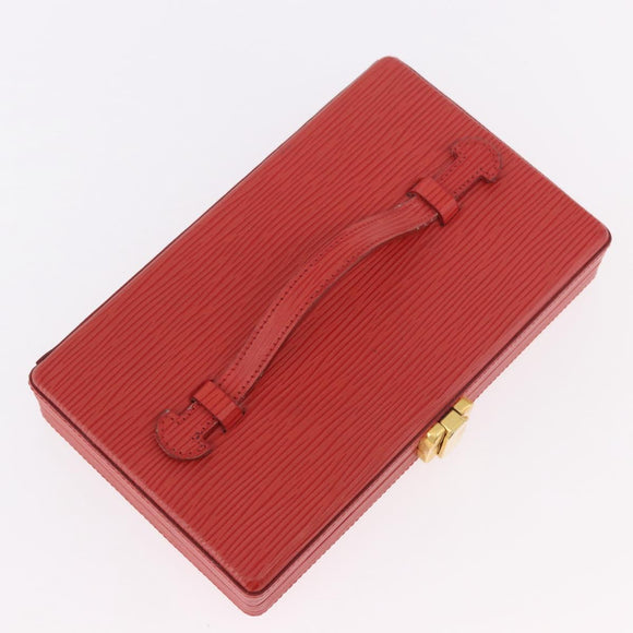 FENDI Vanity Handtas Leer Rood Goud Origineel 184315A