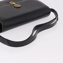 GUCCI Horsebit Shoulder Bag Leather Black Gold Auth 184318-7