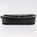 GUCCI Horsebit Shoulder Bag Leather Black Gold Auth 184318-9
