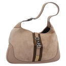GUCCI Sherry Line Jackie Shoulder Bag Suede Pink Silver 001 3306 Auth 184319V-1
