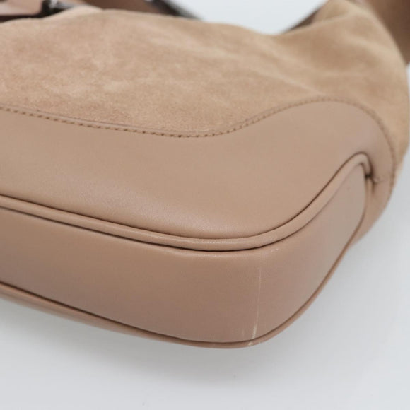 GUCCI Sherry Line Jackie Shoulder Bag Suede Pink Silver 001 3306 Auth 184319V