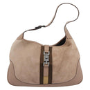 GUCCI Sherry Line Jackie Shoulder Bag Suede Pink Silver 001 3306 Auth 184319V-2