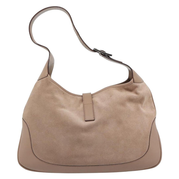 GUCCI Sherry Line Jackie Shoulder Bag Suede Pink Silver 001 3306 Auth 184319V