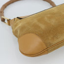 GUCCI Bamboo Jackie Shoulder Bag Suede Beige Gold 001 4096 Auth 184325V-13