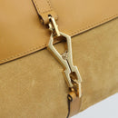 GUCCI Bamboo Jackie Shoulder Bag Suede Beige Gold 001 4096 Auth 184325V-14