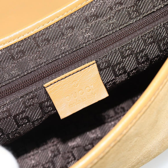 GUCCI Bamboo Jackie Shoulder Bag Suede Beige Gold 001 4096 Auth 184325V