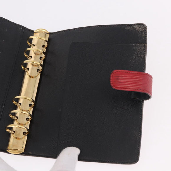 LOUIS VUITTON Epi Agenda MM Day Planner Cover Red R20047 LV Auth 184327
