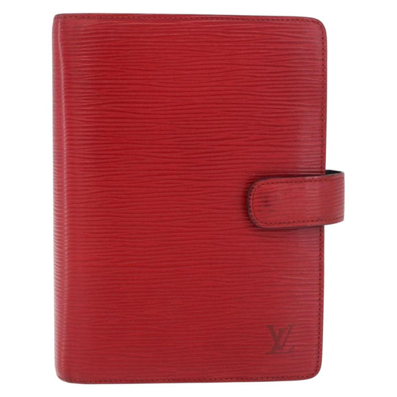 LOUIS VUITTON Epi Agenda MM Day Planner Cover Red R20047 LV Auth 184327