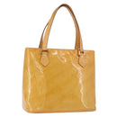 LOUIS VUITTON Monogram Vernis Houston Handtasche Beige M91004 LV Auth 184328-1