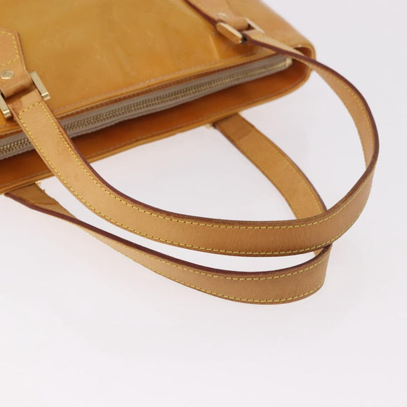 LOUIS VUITTON Monogram Vernis Houston Handtasche Beige M91004 LV Auth 184328
