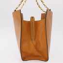CELINE Kettenhandtasche Leder Beige Gold Auth 184329A-4