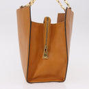 CELINE Kettenhandtasche Leder Beige Gold Auth 184329A-5