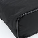 CELINE Circle Hand Bag Nylon Black Gold Auth 184330-11