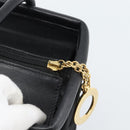 CELINE Circle Hand Bag Nylon Black Gold Auth 184330-14