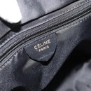 CELINE Circle Hand Bag Nylon Black Gold Auth 184330-15