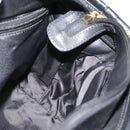CELINE Circle Hand Bag Nylon Black Gold Auth 184330-17