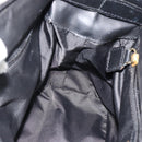 CELINE Circle Hand Bag Nylon Black Gold Auth 184330-18