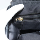 CELINE Circle Hand Bag Nylon Black Gold Auth 184330-19