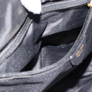 CELINE Circle Hand Bag Nylon Black Gold Auth 184330-20
