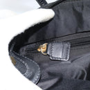 CELINE Circle Hand Bag Nylon Black Gold Auth 184330-21
